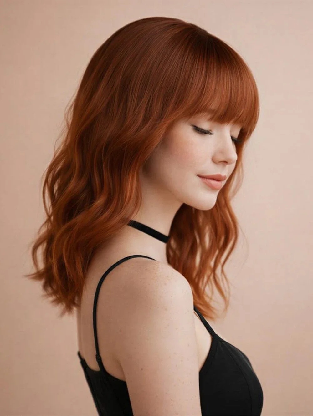 Copper Ginger Wavy Bob Wig